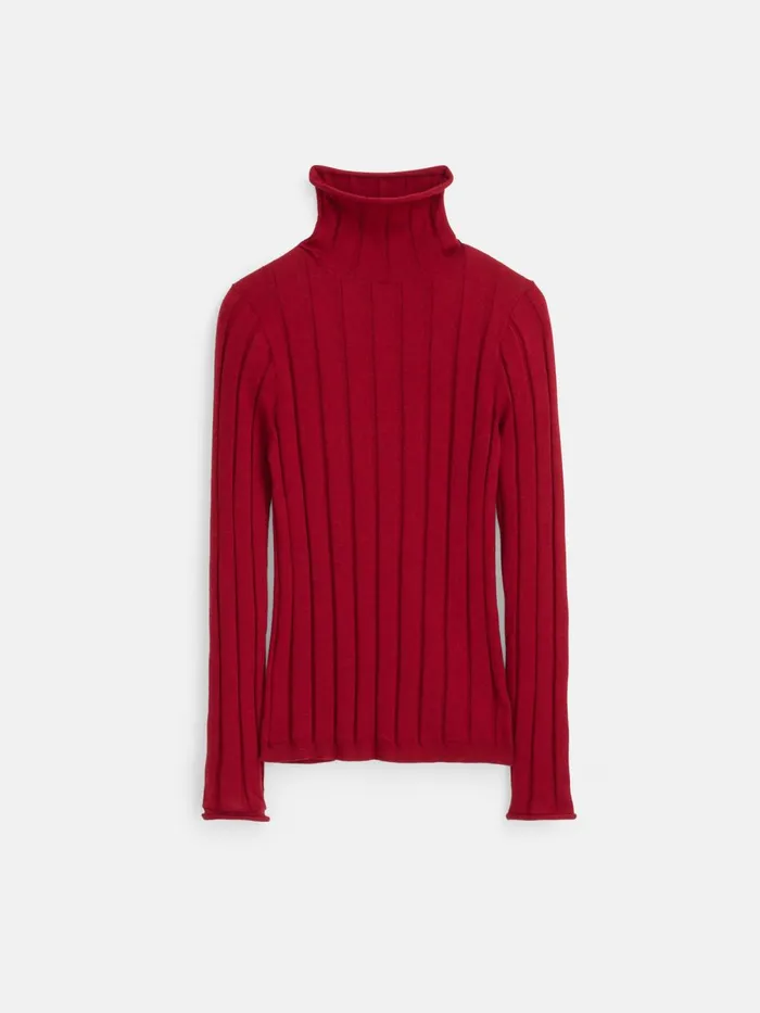 Alex Mill Sweaters Women Ellie Ribbed Turtleneck In Cotton Cashmere Cabernet