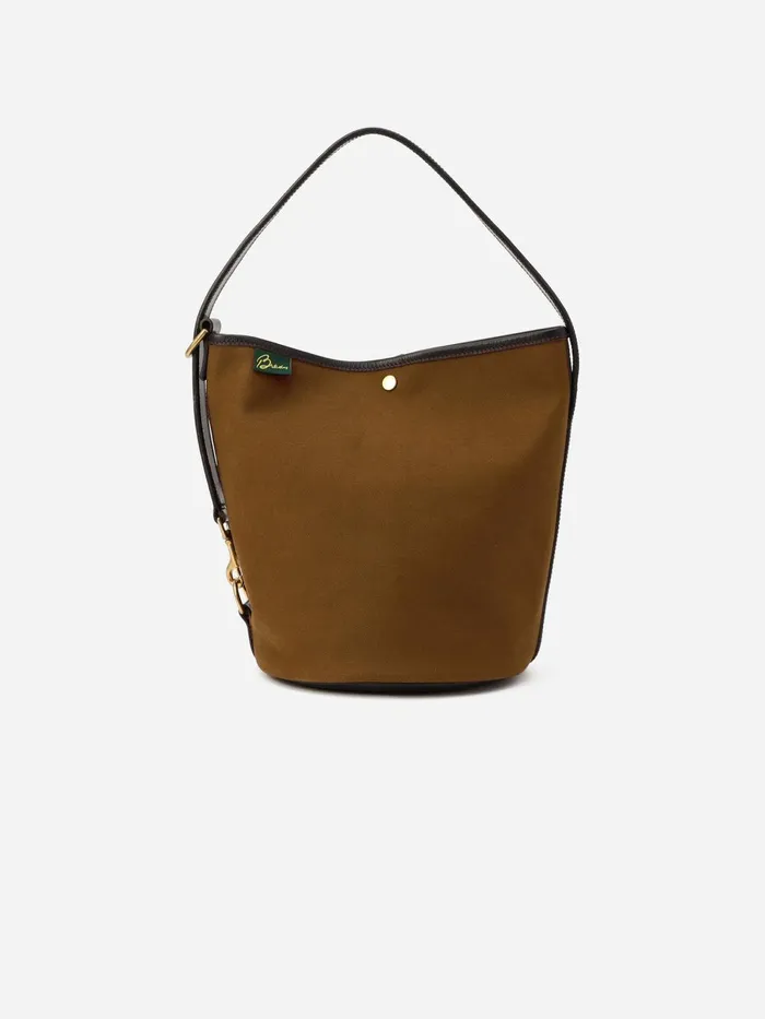 Alex Mill Women Brady Frome Canvas Shoulder Bag Dark Brown