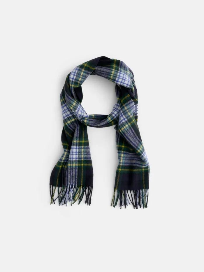Alex Mill Women Joshua Ellis Plaid Scarf In Cashmere Navygreenyellow
