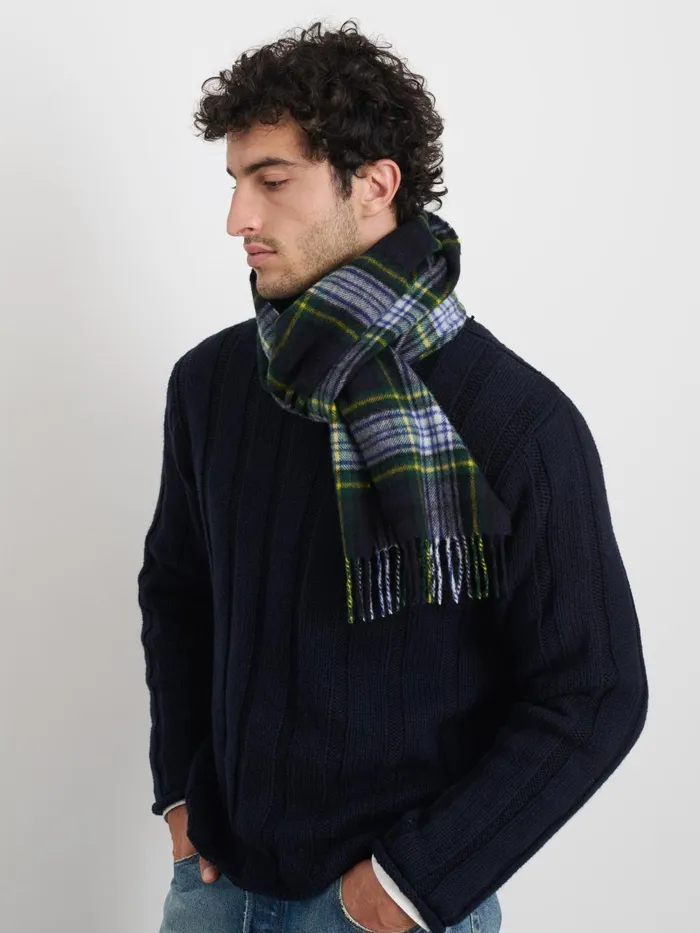 Alex Mill Women Joshua Ellis Plaid Scarf In Cashmere Navygreenyellow