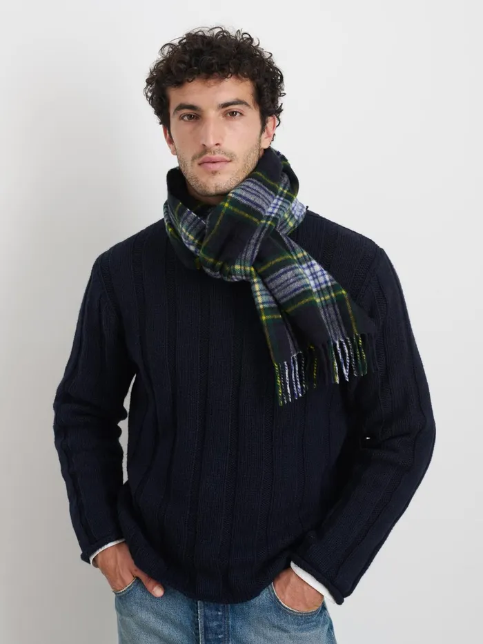 Alex Mill Women Joshua Ellis Plaid Scarf In Cashmere Navygreenyellow