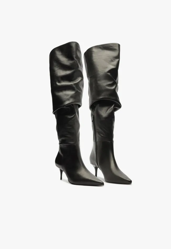 Ashlee Mid Over The Knee Boot Black Women Schutz Shoes Boots