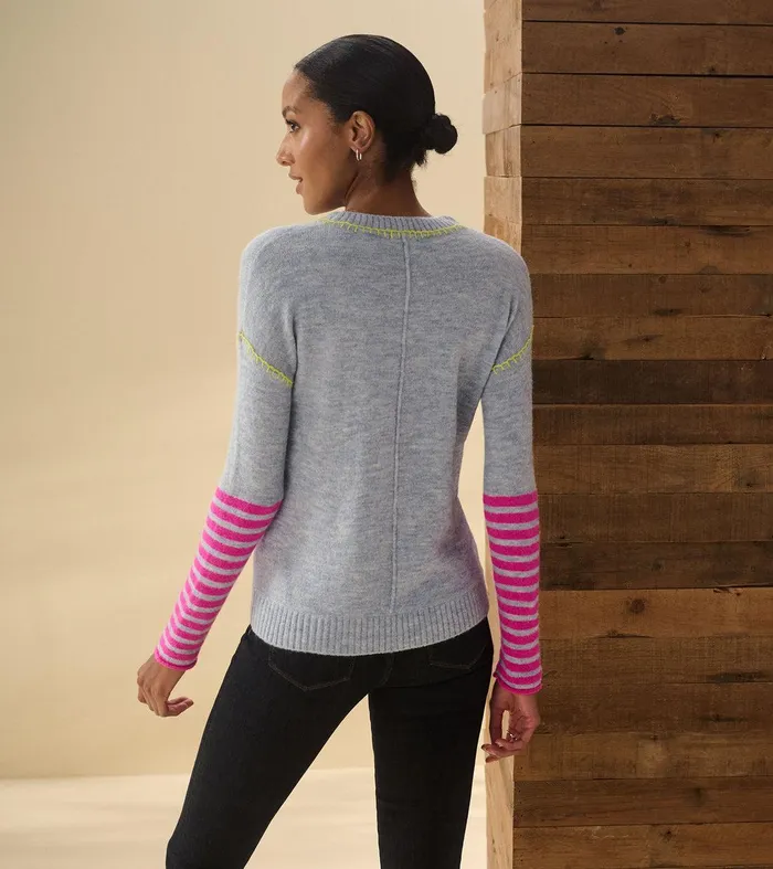 Avery Sweater 8211 Hot Pink Stripes Hatley