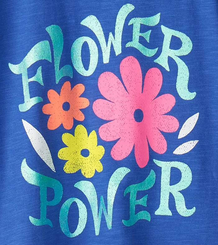 Baby and Toddler Girls Flower Power Snap Button Shirt Hatley