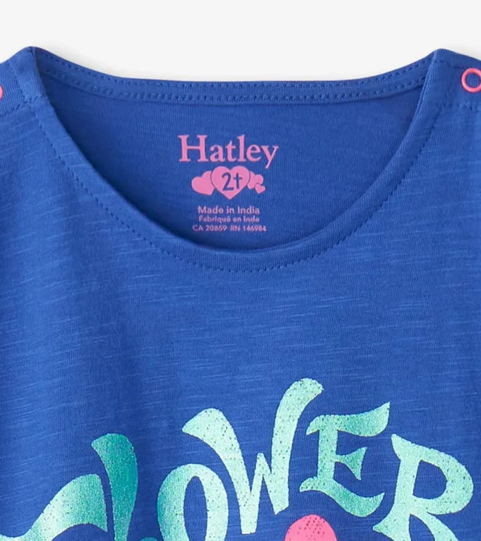 Baby and Toddler Girls Flower Power Snap Button Shirt Hatley
