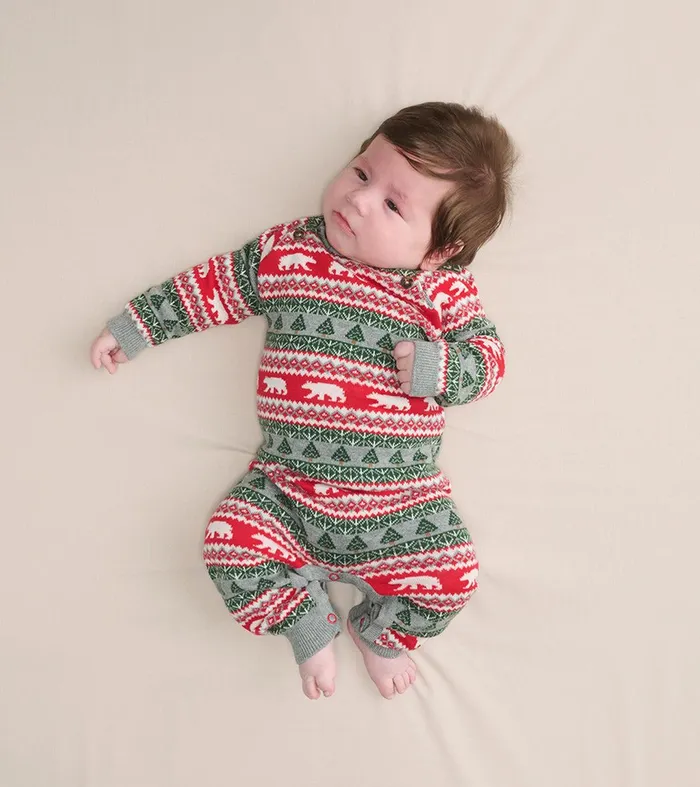 Baby Polar Bear Fair Isle Sweater Romper Hatley