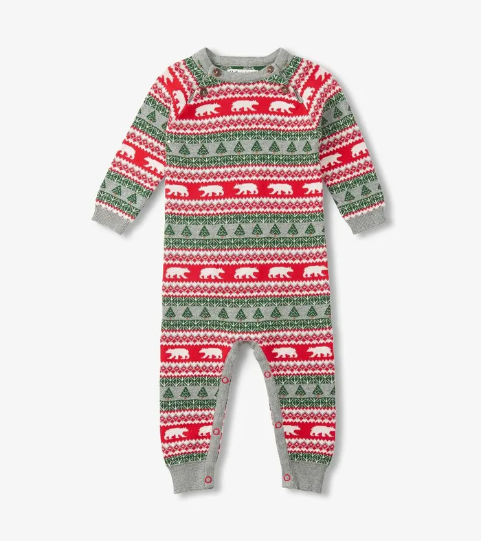 Baby Polar Bear Fair Isle Sweater Romper Hatley