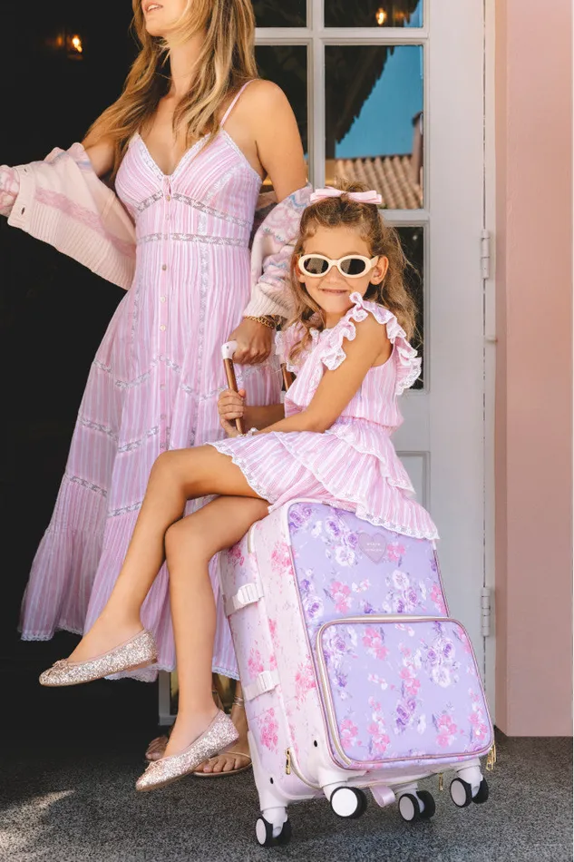Bags and Travel WomenKids LoveShackFancy State Logan CarryOn Suitcase Happy Thoughts