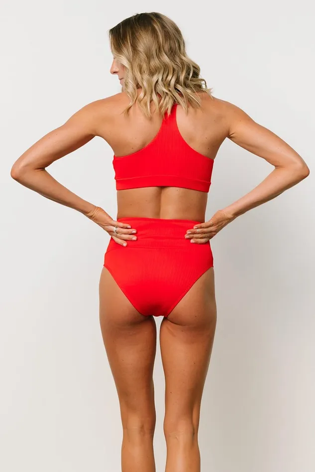 Baltic Born Bikini Women Del Mar Ribbed Bikini Top Red Baltic Born Bikini Women Del Mar Ribbed Bikini Top Red