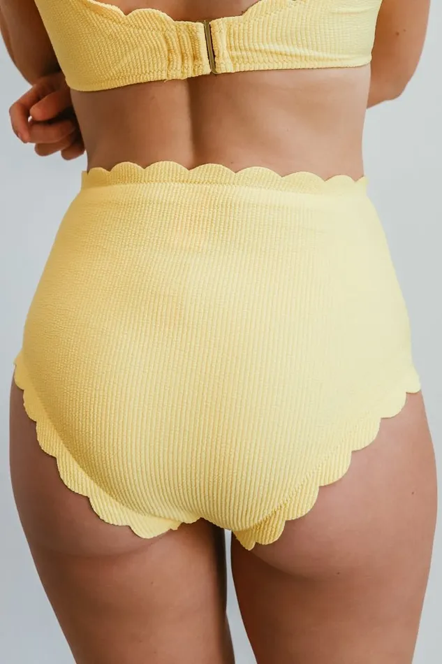 Baltic Born Bikini Women Honolulu High Waist Bikini Bottom Yellow Baltic Born Bikini Women Honolulu High Waist Bikini Bottom Yellow