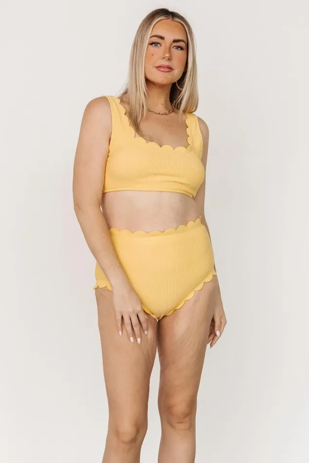 Baltic Born Bikini Women Honolulu High Waist Bikini Bottom Yellow Baltic Born Bikini Women Honolulu High Waist Bikini Bottom Yellow