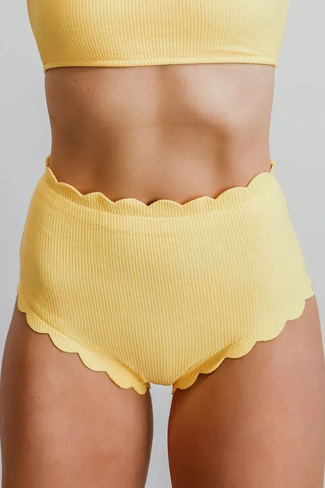 Baltic Born Bikini Women Honolulu High Waist Bikini Bottom Yellow Baltic Born Bikini Women Honolulu High Waist Bikini Bottom Yellow