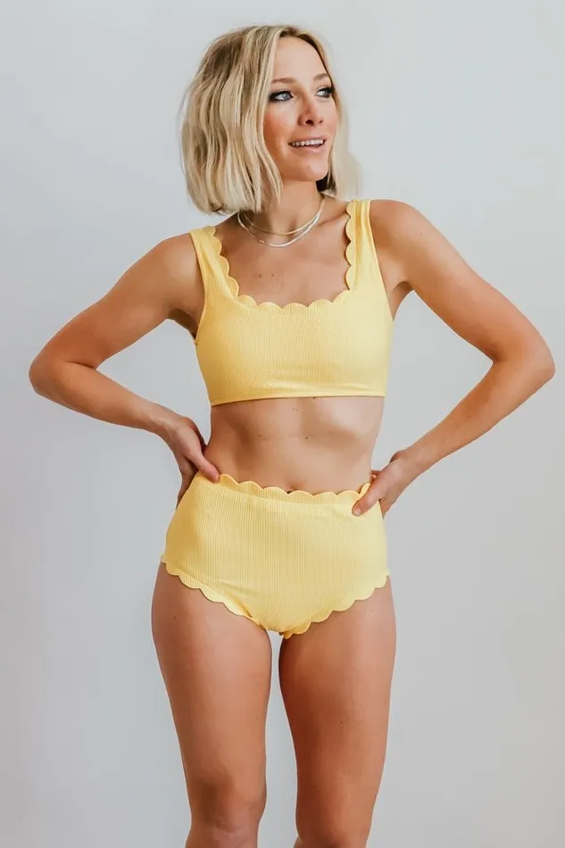 Baltic Born Bikini Women Honolulu High Waist Bikini Bottom Yellow Baltic Born Bikini Women Honolulu High Waist Bikini Bottom Yellow