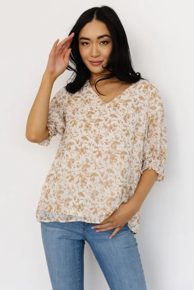 Baltic Born Blouses Shirts Women Cordova Top Cream Multi Floral Baltic Born Blouses Shirts Women Cordova Top Cream Multi Floral