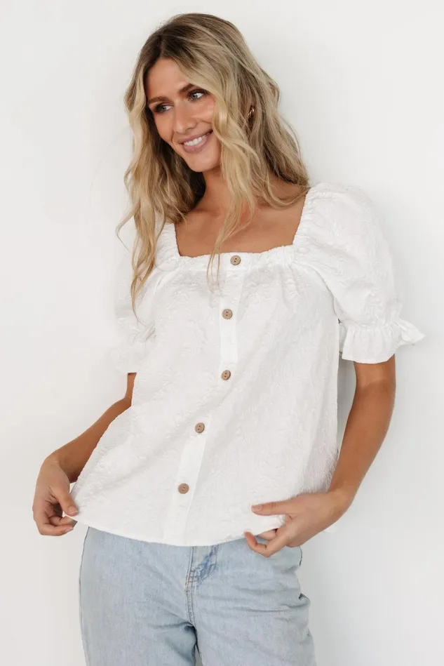 Baltic Born Blouses Shirts Women Dalian Embossed Top Off White