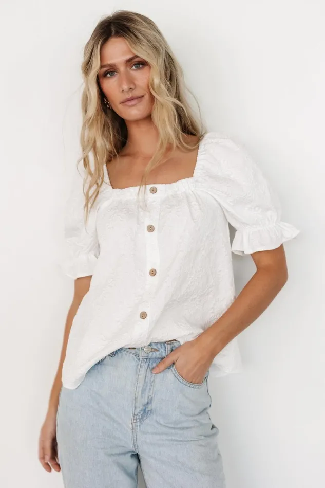Baltic Born Blouses Shirts Women Dalian Embossed Top Off White Baltic Born Blouses Shirts Women Dalian Embossed Top Off White