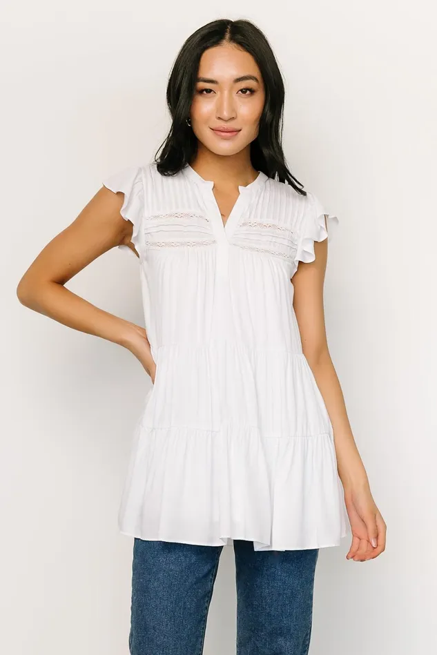 Baltic Born Blouses Shirts Women Margaret Tiered Top White