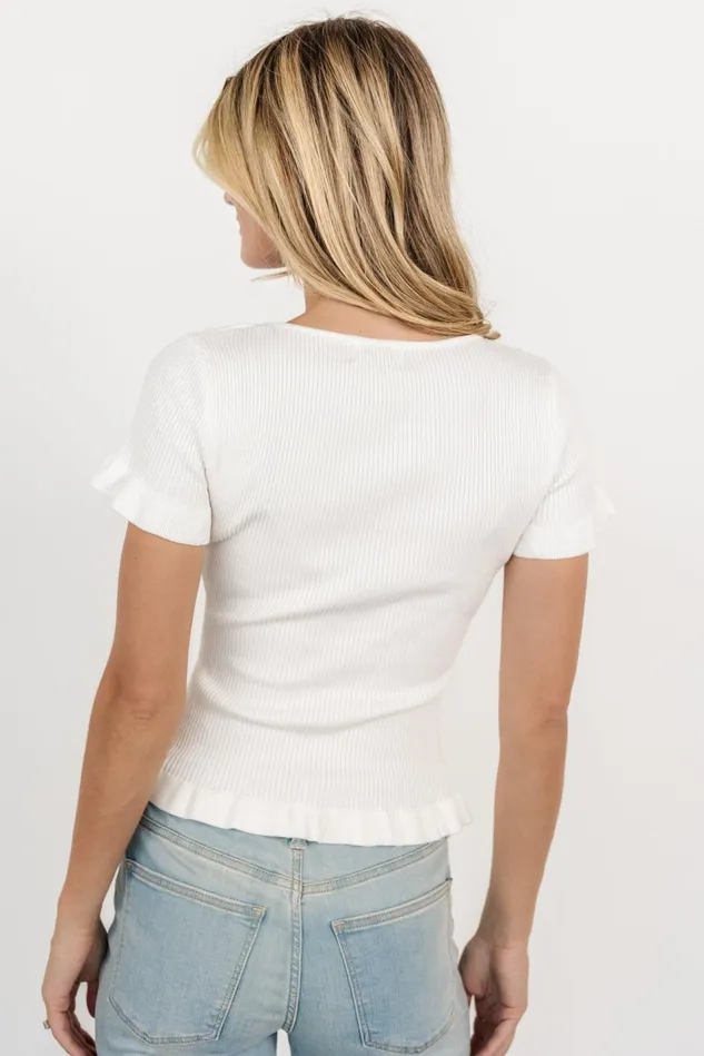 Baltic Born Blouses Shirts Women Paley Ribbed Top Off White Baltic Born Blouses Shirts Women Paley Ribbed Top Off White