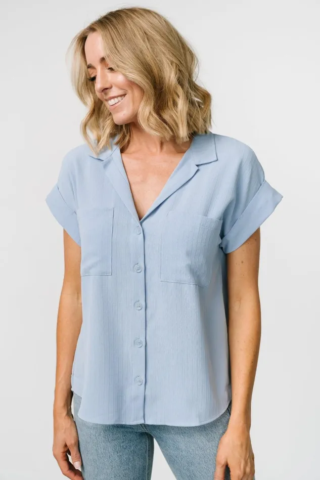 Baltic Born Blouses Shirts Women Shaylee Button Up Top Light Blue Baltic Born Blouses Shirts Women Shaylee Button Up Top Light Blue