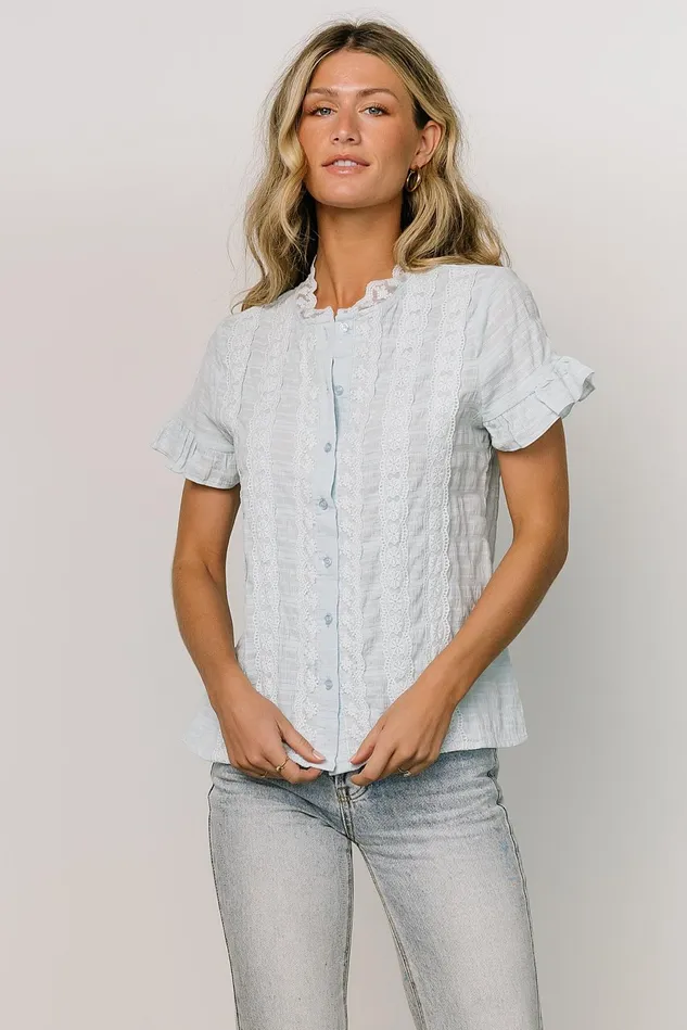 Baltic Born Blouses Shirts Women Zara Lace Top Blue