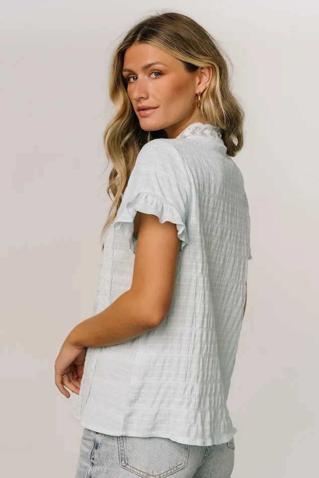 Baltic Born Blouses Shirts Women Zara Lace Top Blue Baltic Born Blouses Shirts Women Zara Lace Top Blue