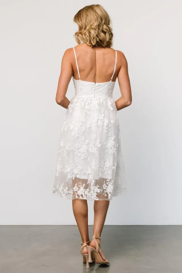 Baltic Born Bridal Women Dante Applique Midi Dress Off White Baltic Born Bridal Women Dante Applique Midi Dress Off White