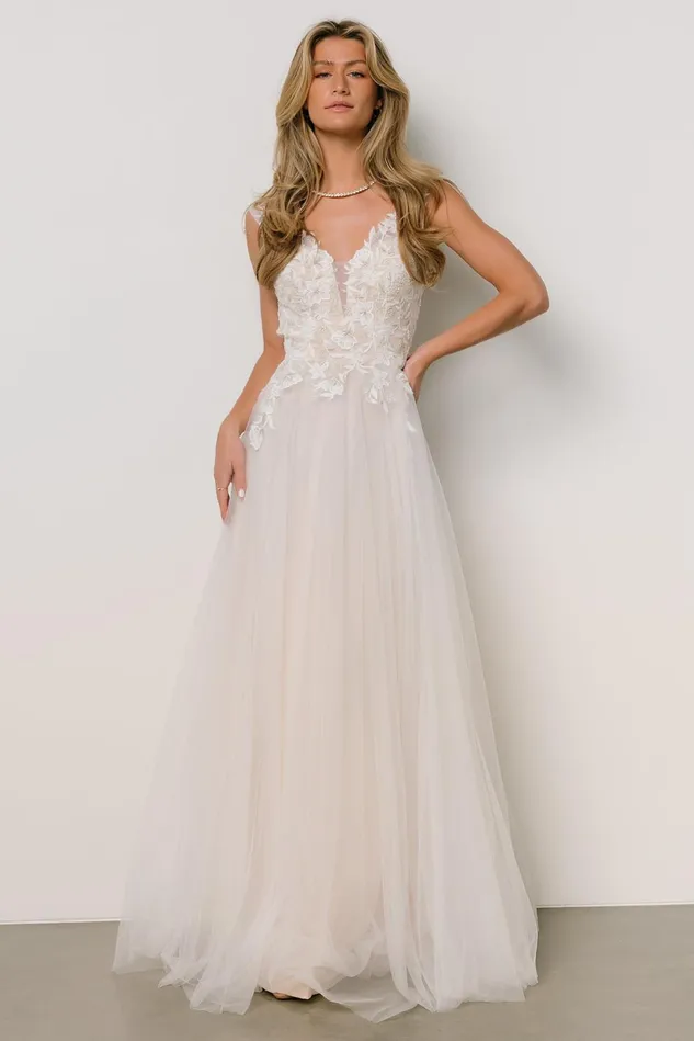 Baltic Born Bridal Women Everlasting Tulle Bridal Gown White Nude