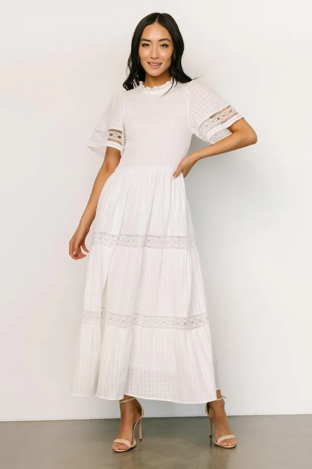 Baltic Born Bridal Women Loveland Geo Lace Maxi Dress Off White