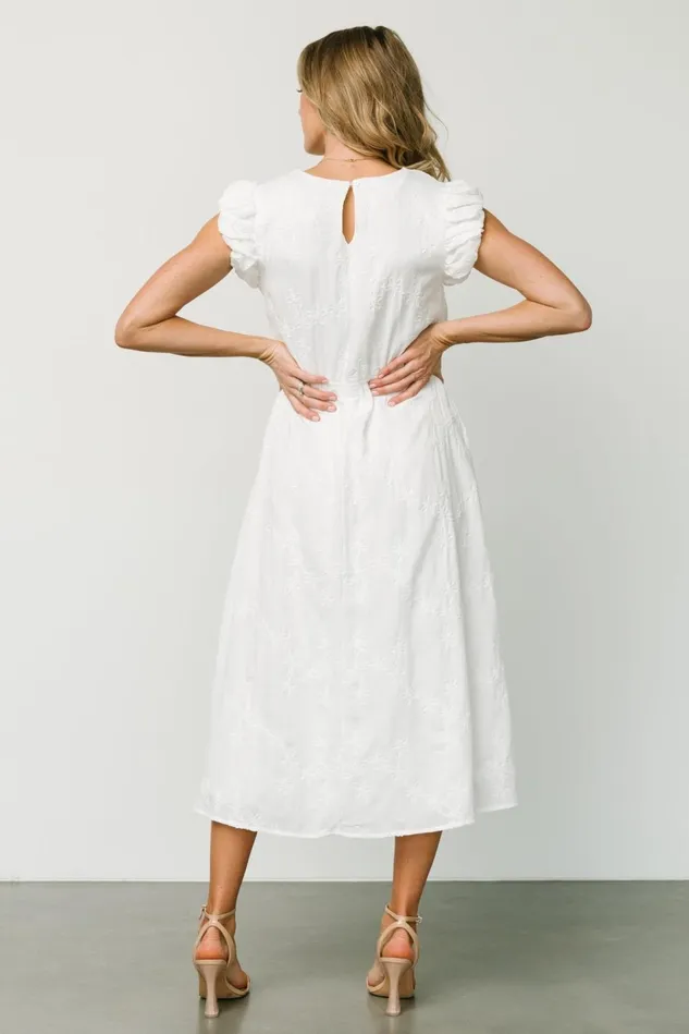 Baltic Born Bridal Women Odetta Embossed Midi Dress Off White Baltic Born Bridal Women Odetta Embossed Midi Dress Off White