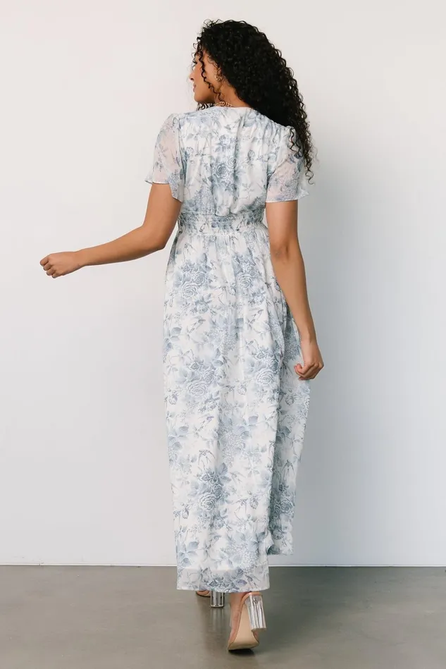 Baltic Born Bump Friendly Women Birdie Maxi Dress Off White Blue
