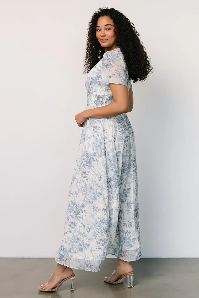Baltic Born Bump Friendly Women Birdie Maxi Dress Off White Blue