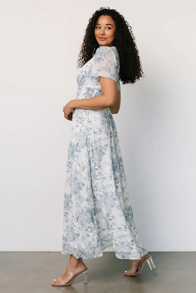 Baltic Born Bump Friendly Women Birdie Maxi Dress Off White Blue