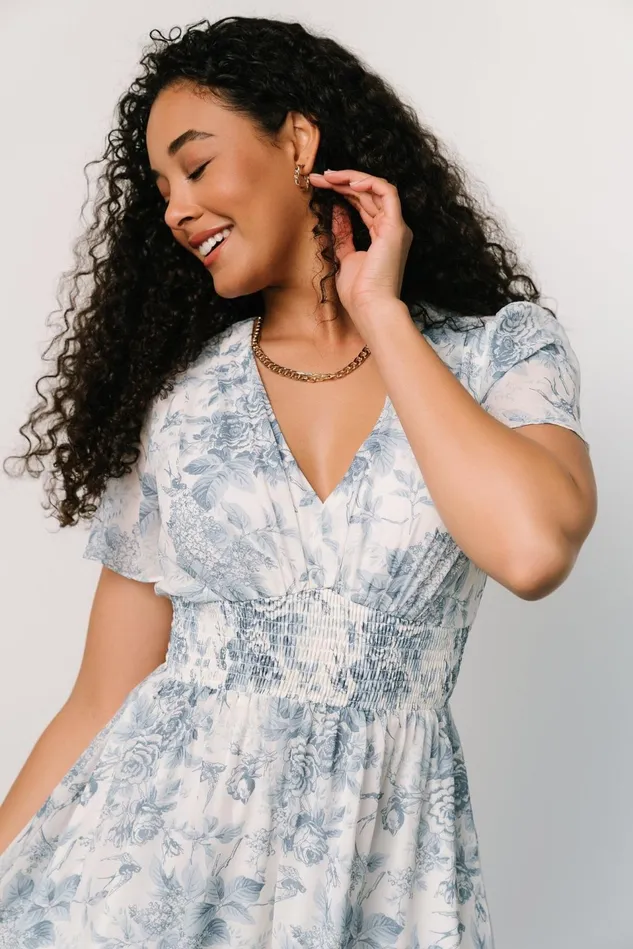 Baltic Born Bump Friendly Women Birdie Maxi Dress Off White Blue