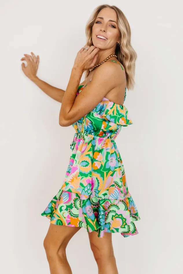 Baltic Born Cover Ups Women Braiden Short Dress Green Multi Floral Baltic Born Cover Ups Women Braiden Short Dress Green Multi Floral
