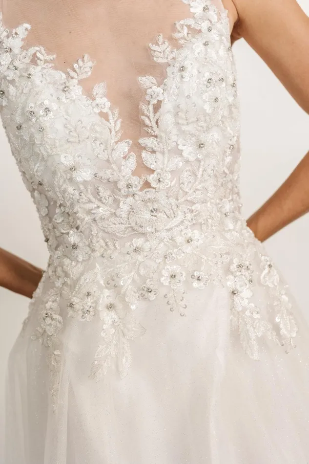 Baltic Born Embellished Sequin Women Affection Shimmer Bridal Gown Off White Baltic Born Embellished Sequin Women Affection Shimmer Bridal Gown Off White