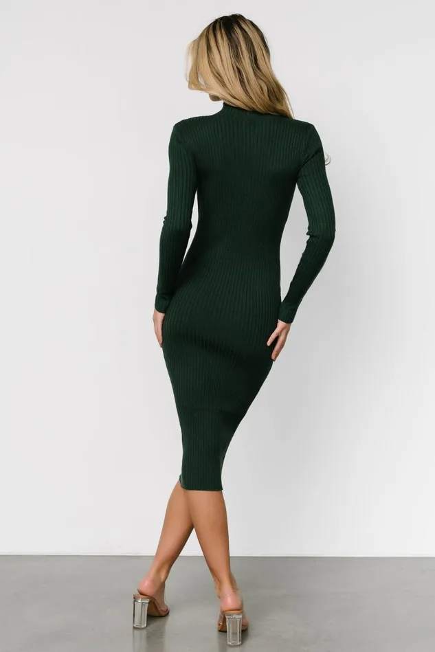 Baltic Born Midi Dresses Women Lindsey Mock Neck Midi Dress Hunter Green Baltic Born Midi Dresses Women Lindsey Mock Neck Midi Dress Hunter Green