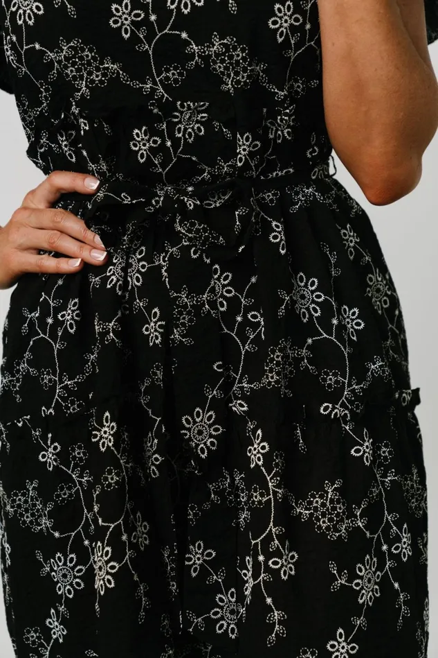 Baltic Born Midi Dresses Women Odeya Tiered Midi Dress Black White Baltic Born Midi Dresses Women Odeya Tiered Midi Dress Black White