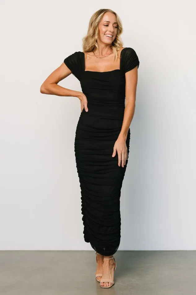 Baltic Born Mother Of The Bride Women Alessandra Mesh Midi Dress Black Baltic Born Mother Of The Bride Women Alessandra Mesh Midi Dress Black