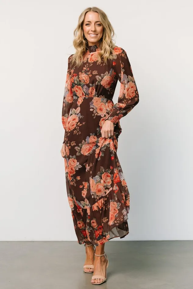 Baltic Born Mother Of The Bride Women Luciana Maxi Dress Brown Floral
