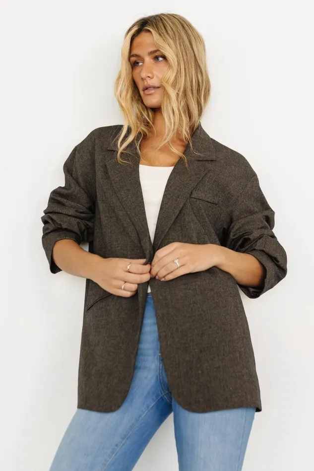 Baltic Born Outerwear Women Thorpe Oversized Blazer Charcoal