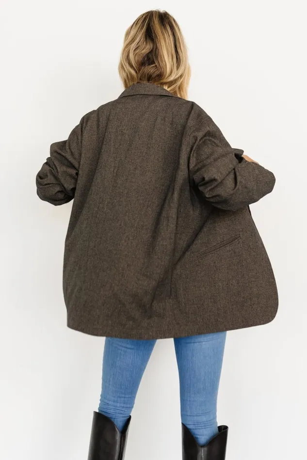 Baltic Born Outerwear Women Thorpe Oversized Blazer Charcoal