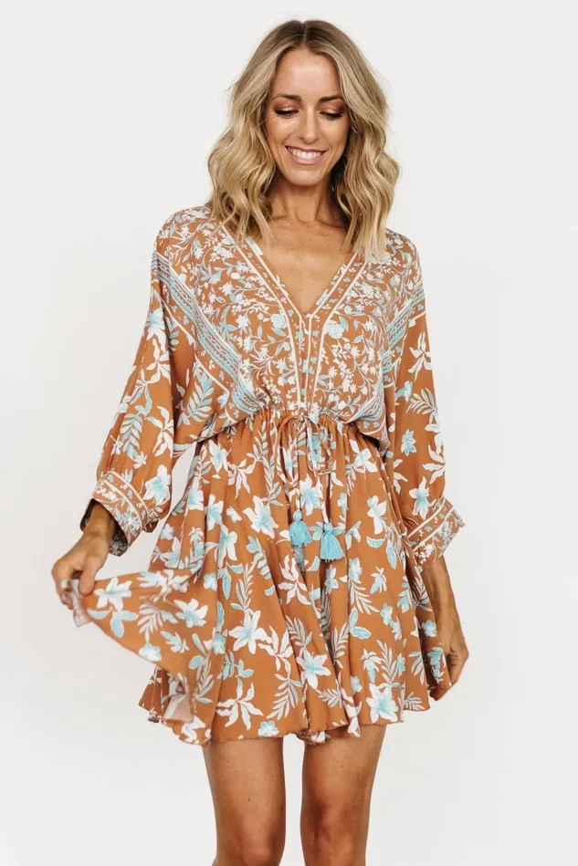 Baltic Born Short Dresses Women Adria Mini Dress Camel Blue Baltic Born Short Dresses Women Adria Mini Dress Camel Blue