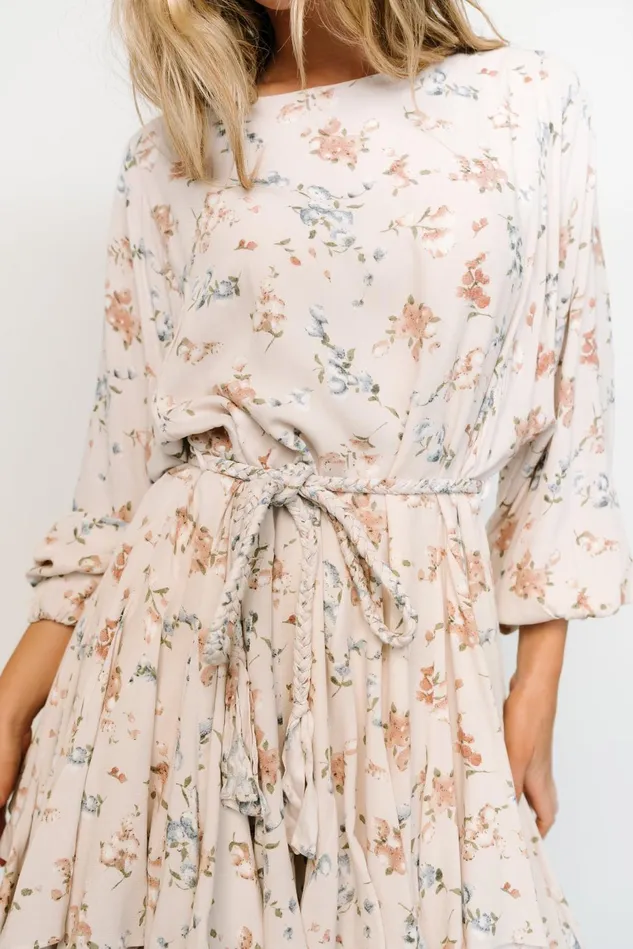 Baltic Born Short Dresses Women Galia Mini Dress Beige Floral Baltic Born Short Dresses Women Galia Mini Dress Beige Floral