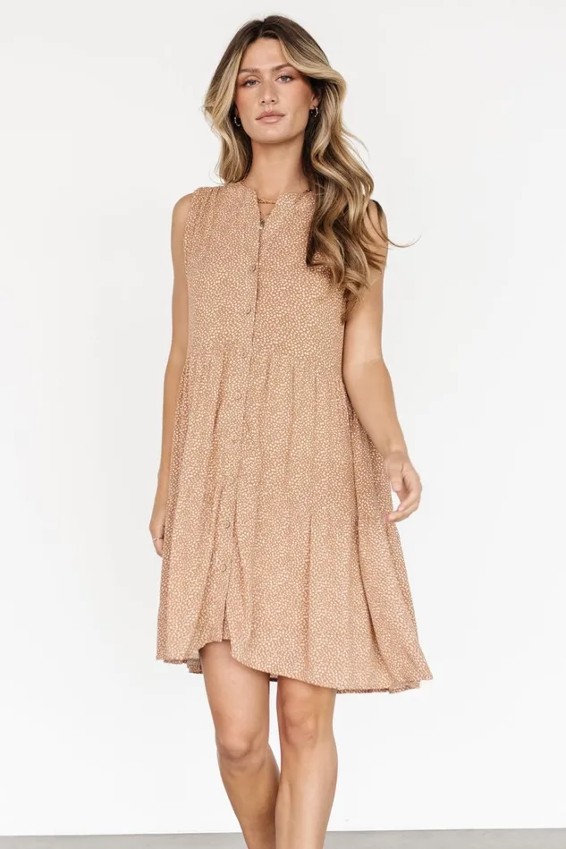 Baltic Born Short Dresses Women Malone Button Down Short Dress Camel