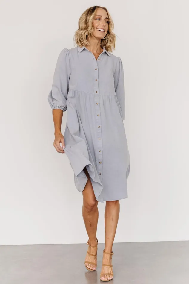 Baltic Born Short Dresses Women Sari Babydoll Dress Light Denim