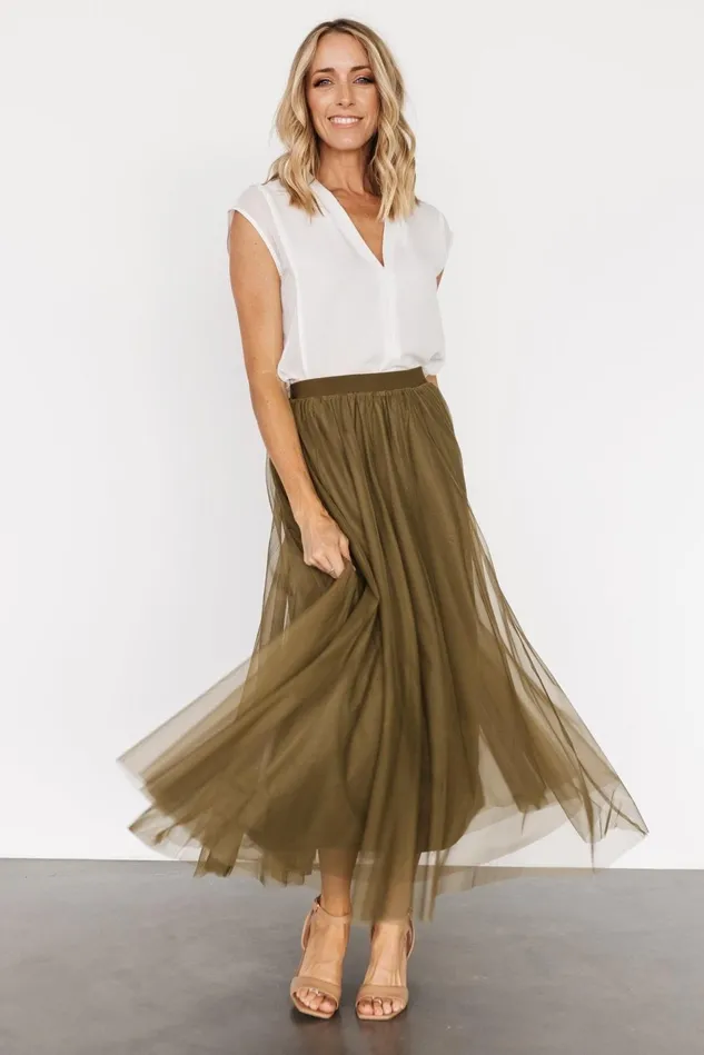 Baltic Born Skirts Women Mila Tulle Skirt Olive