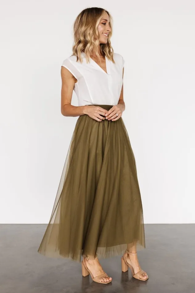 Baltic Born Skirts Women Mila Tulle Skirt Olive Baltic Born Skirts Women Mila Tulle Skirt Olive