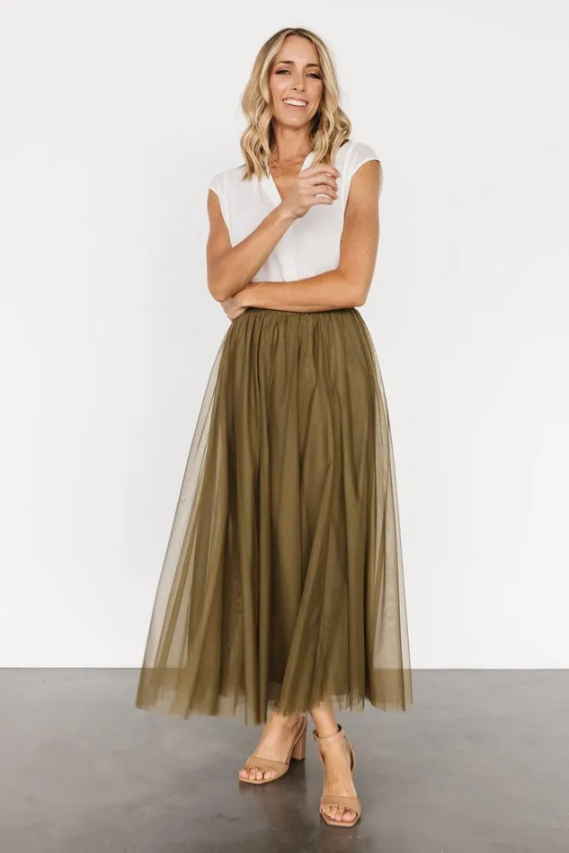 Baltic Born Skirts Women Mila Tulle Skirt Olive Baltic Born Skirts Women Mila Tulle Skirt Olive