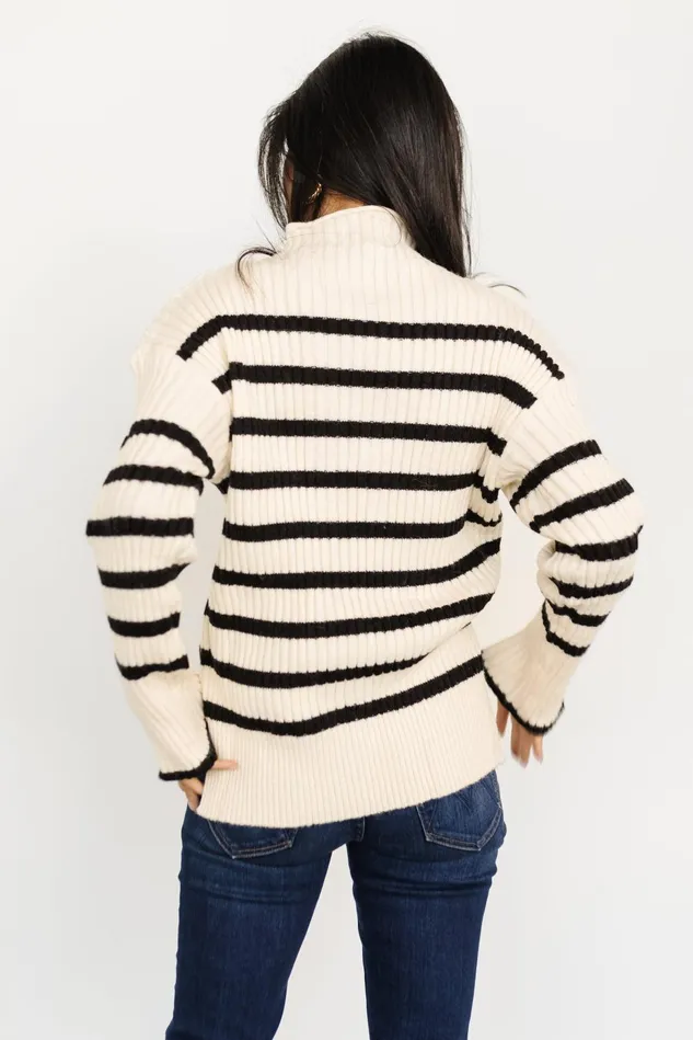 Baltic Born Sweaters Women Landell Striped Sweater Ivory Black Baltic Born Sweaters Women Landell Striped Sweater Ivory Black
