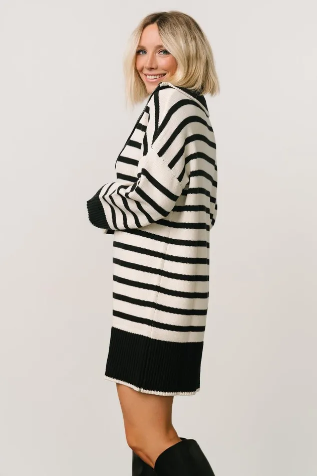 Baltic Born Sweaters Women Manon Sweater Dress Black Stripe Baltic Born Sweaters Women Manon Sweater Dress Black Stripe